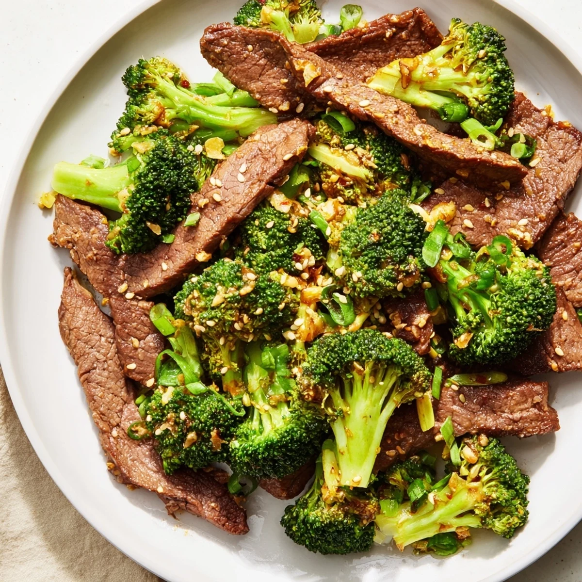 A close-up of a delicious Keto Friendly Beef and Broccoli Stir Fry with a glistening, rich sauce perfect for a keto diet.