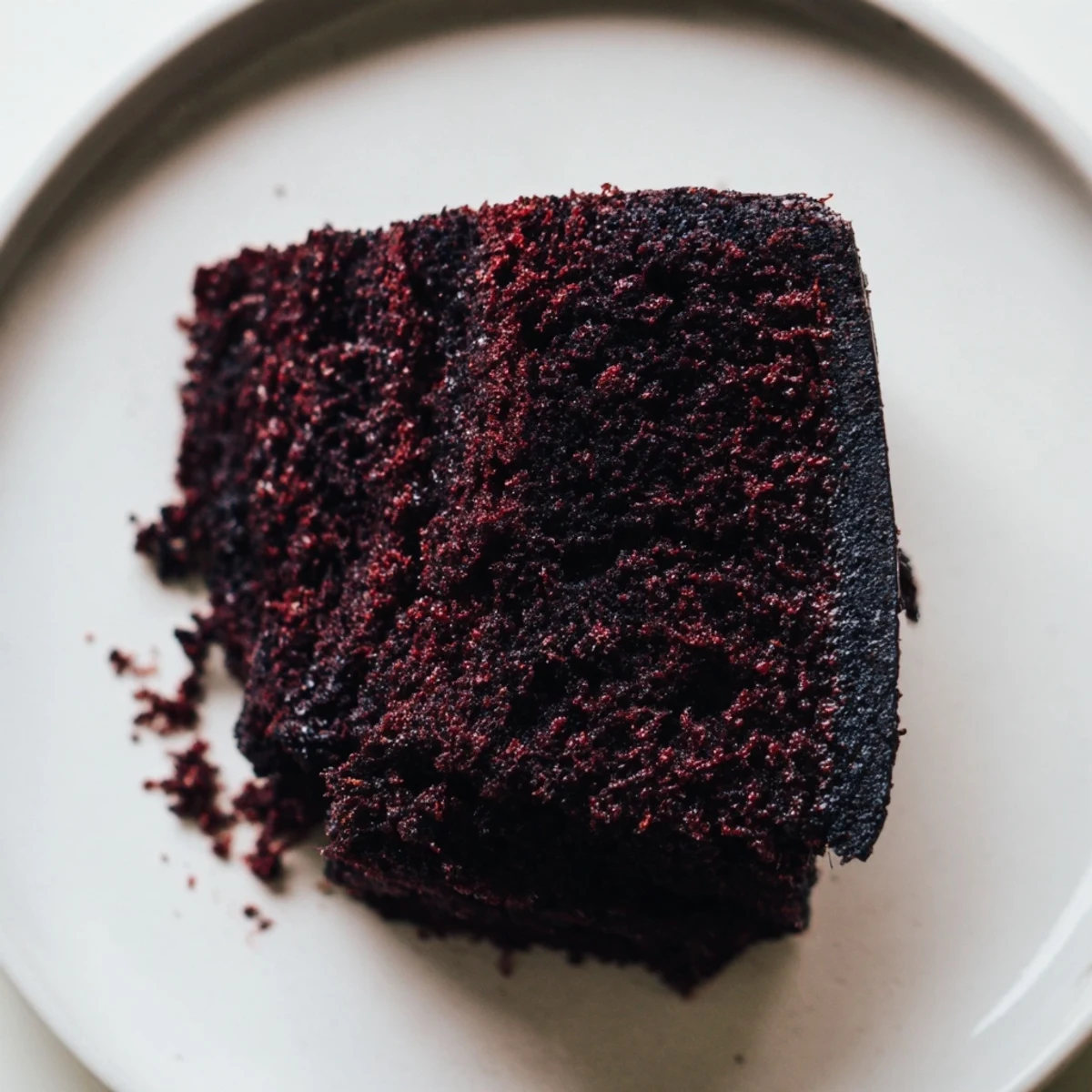 Dark Chocolate and Beetroot Snack Cake squares are moist and fudgy, sliced on a rustic board.