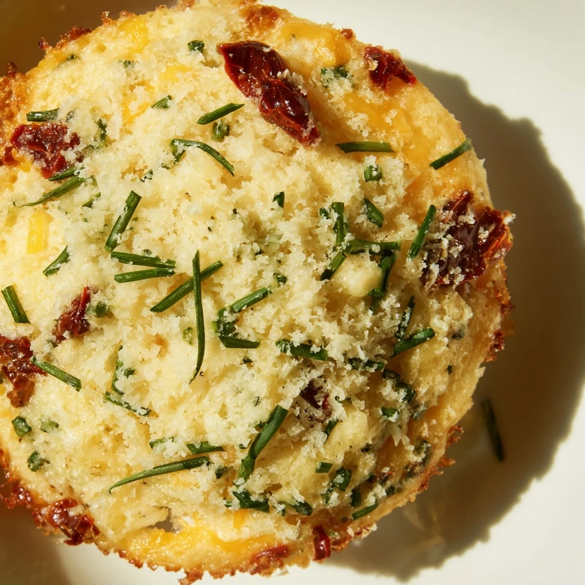 Fluffy golden savory cheese muffins studded with sharp cheddar and fresh herbs on a cooling rack.