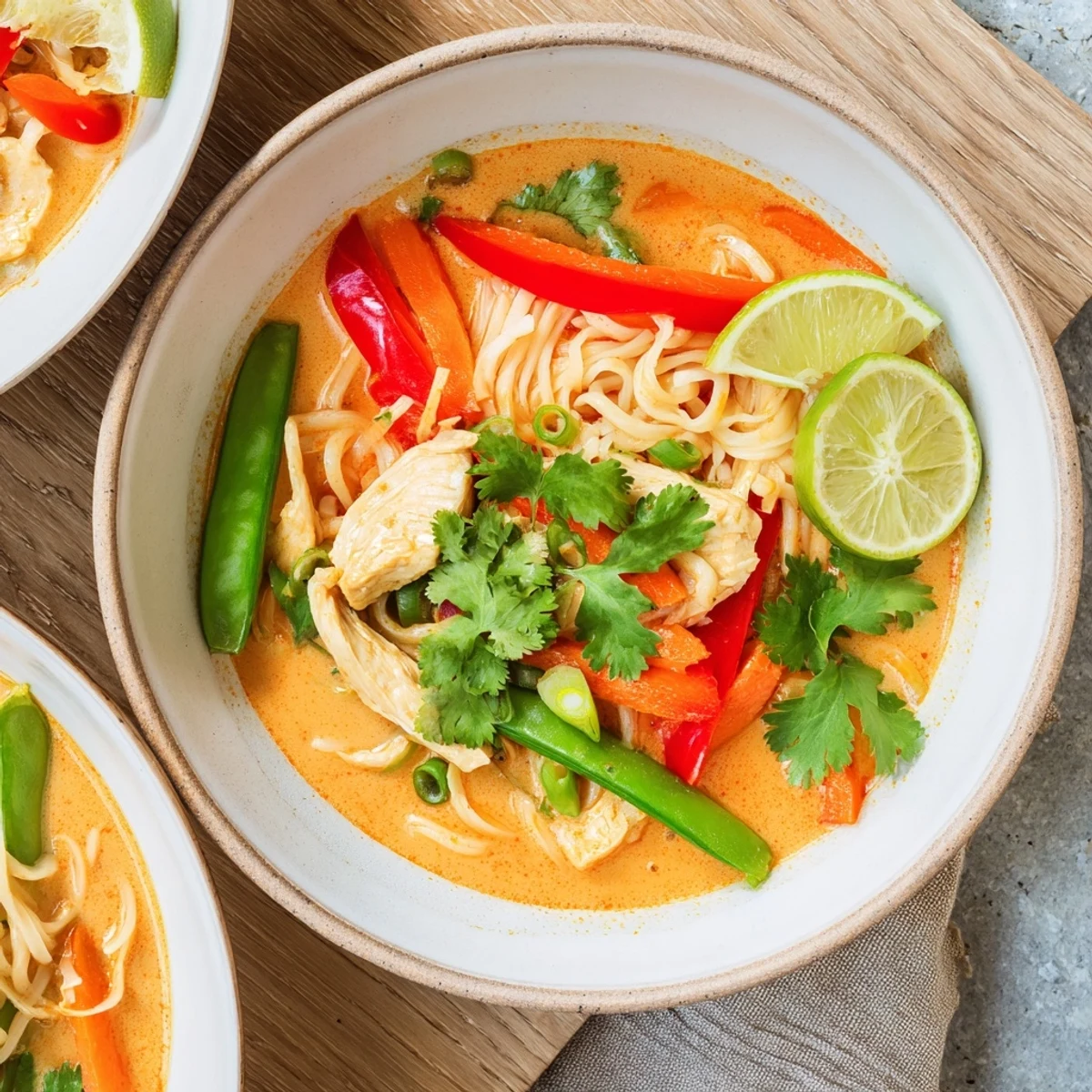 Thai Red Curry Noodle Soup with Chicken