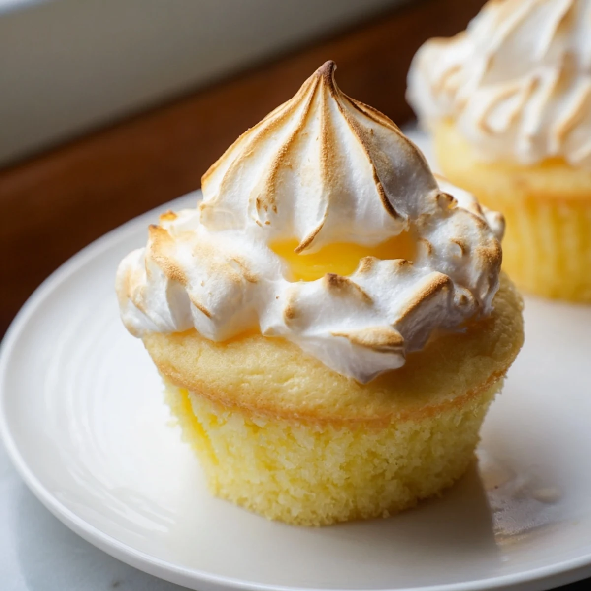 A platter of Lemon Meringue Cupcakes showcases fluffy meringue swirls and bright citrus flavors for a party.