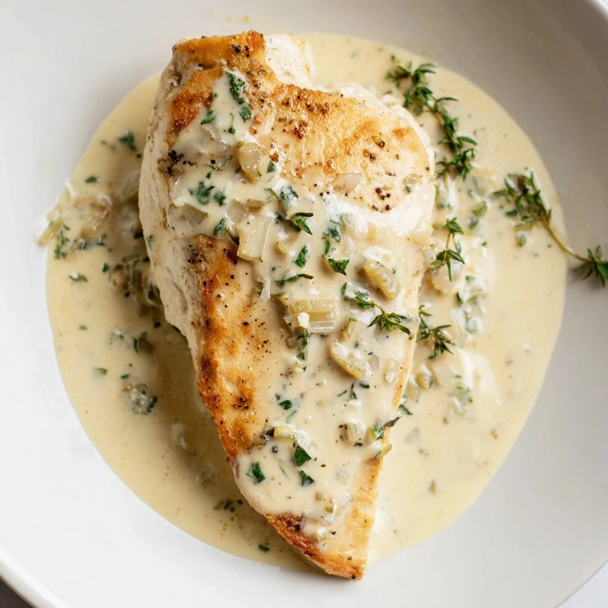 Creamy Boursin Chicken served alongside fluffy mashed potatoes, garnished with fresh parsley for a comforting weeknight meal.