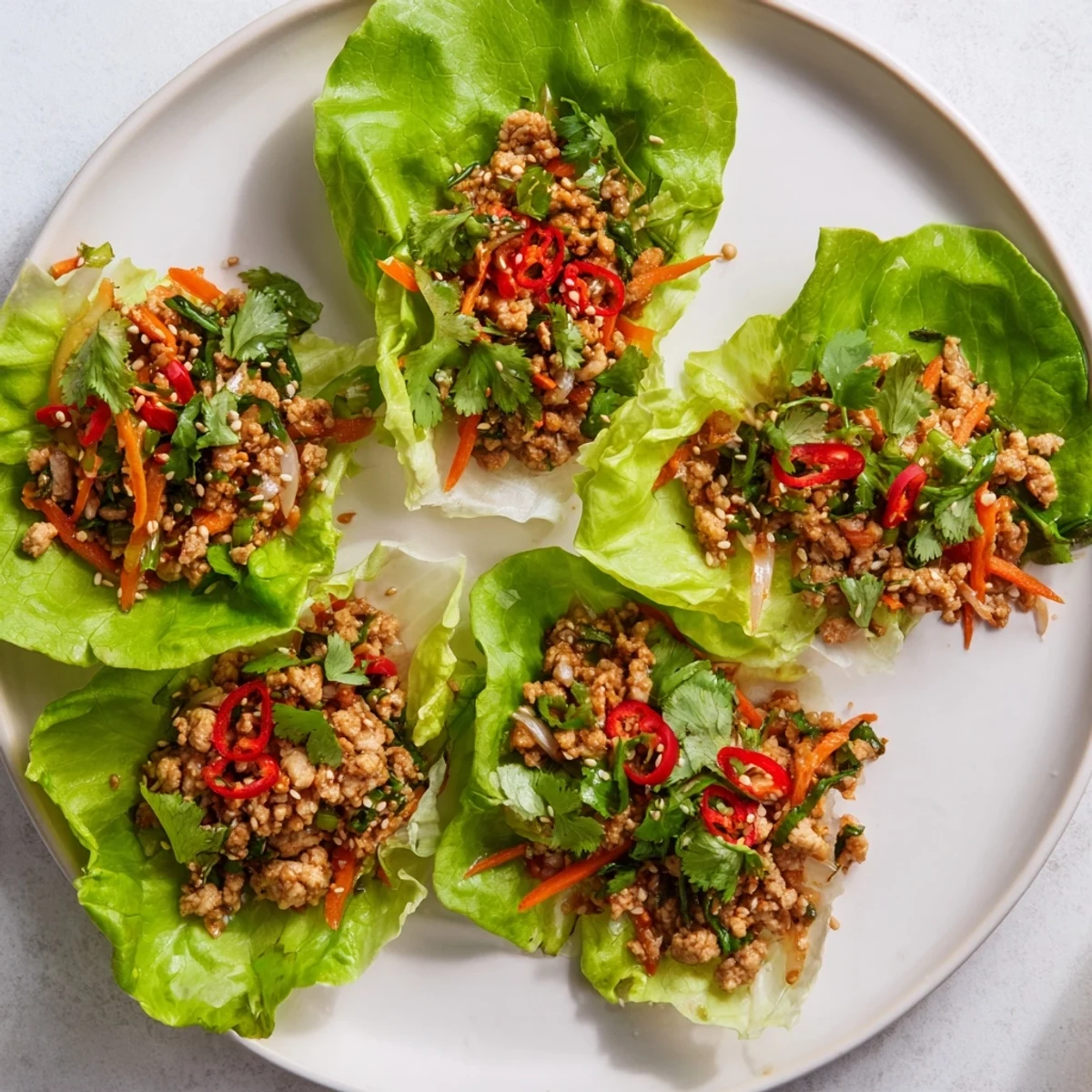 Serve Potsticker Chicken Lettuce Boats warm with a tangy soy dipping sauce, perfect for a light low-carb weeknight dinner.