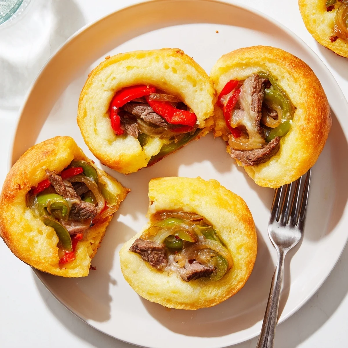 Served on a rustic platter, these Ultimate Keto Philly Cheesesteak Rolls pair perfectly with a fresh salad.