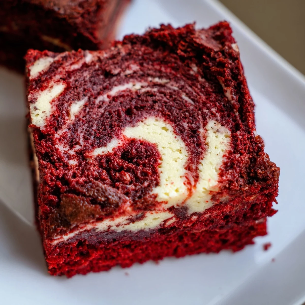Homemade American-style Red Velvet Cheesecake Brownies on a plate, ideal for dessert lovers and gatherings.