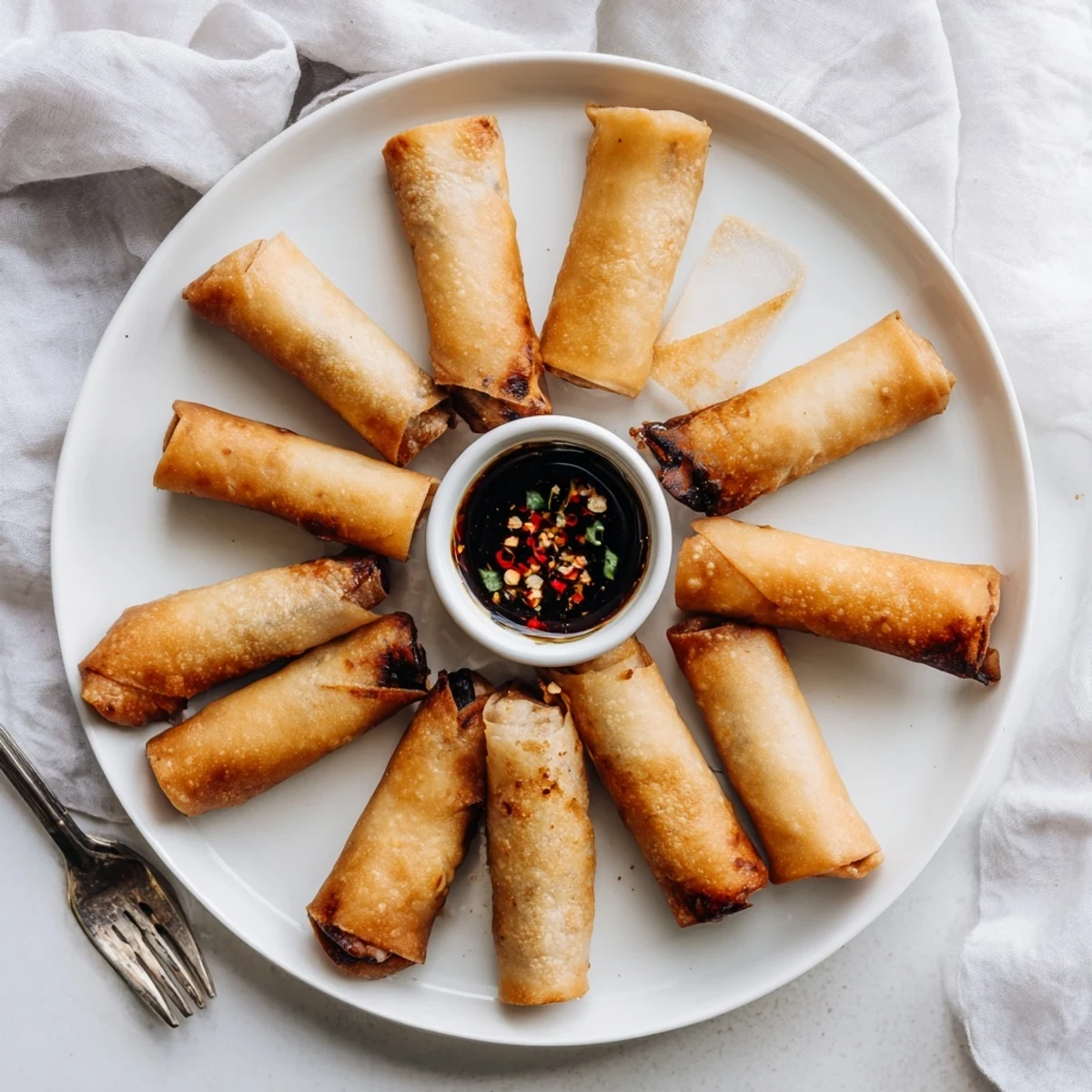 Hand-rolled gluten-free rice paper spring rolls arranged on a baking sheet ready for serving