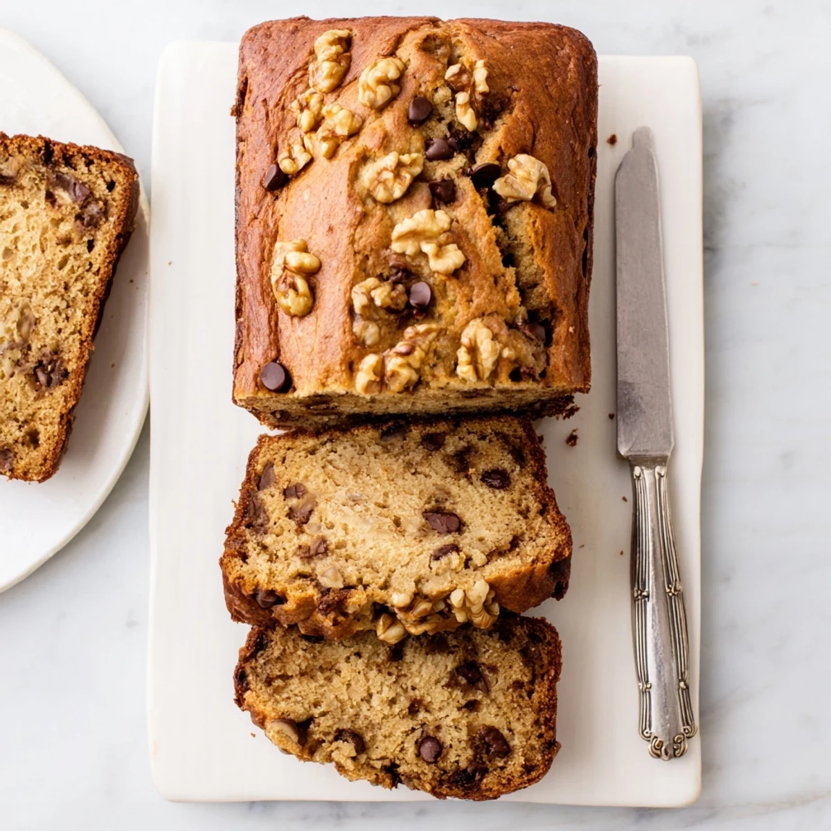 Homemade moist banana bread cooling on a wire rack, showing the perfectly risen loaf with a golden crust
