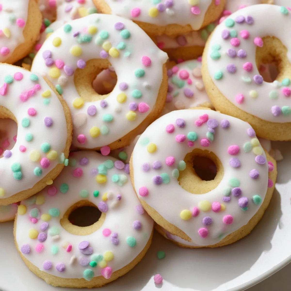 Homemade Italian Easter Cookies with vanilla icing and rainbow sprinkles, ready for your holiday dessert table