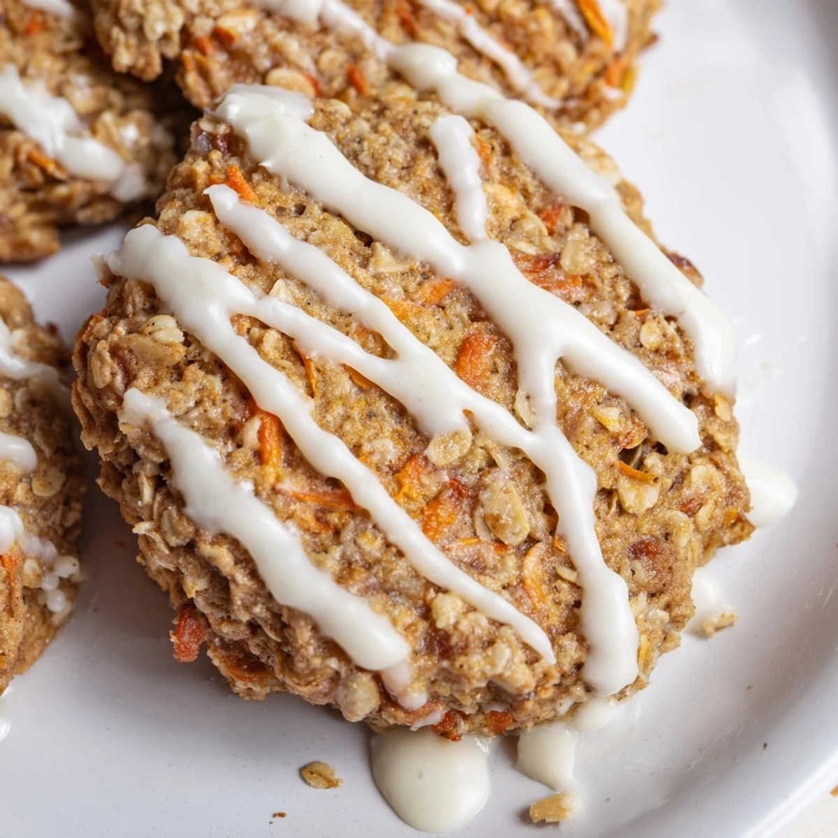 Golden spiced carrot cake cookies studded with chopped walnuts and sweet raisins
