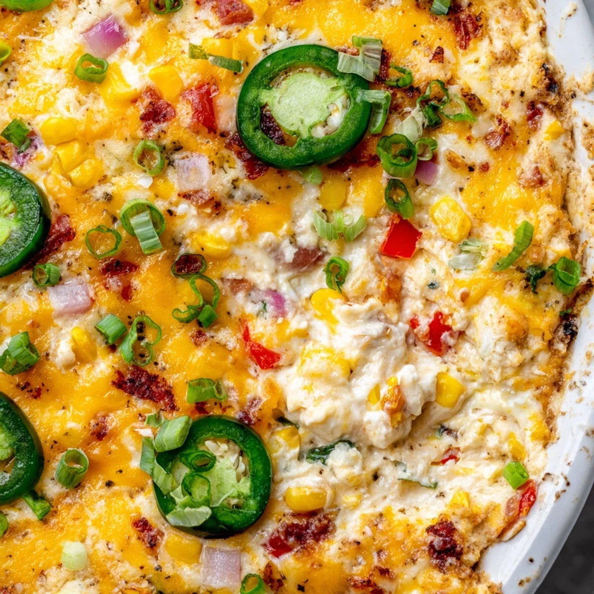 Golden baked jalapeno cowboy cream cheese dip served with crispy tortilla chips for dipping