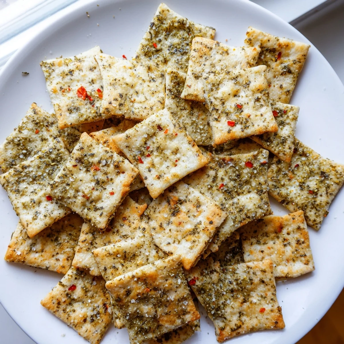 Warm Dill Pickle Saltines fresh from the oven, seasoned with garlic, dill, and tangy pickle brine.