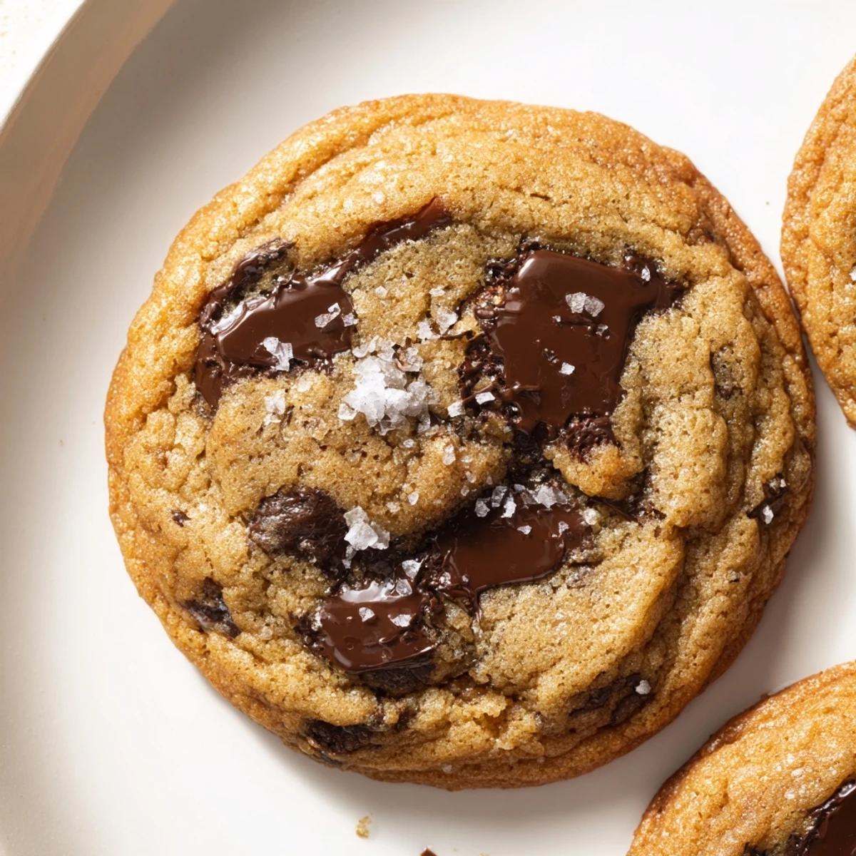 Brown Butter Chocolate Chip Cookies Recipe cooling on wire rack, golden edges