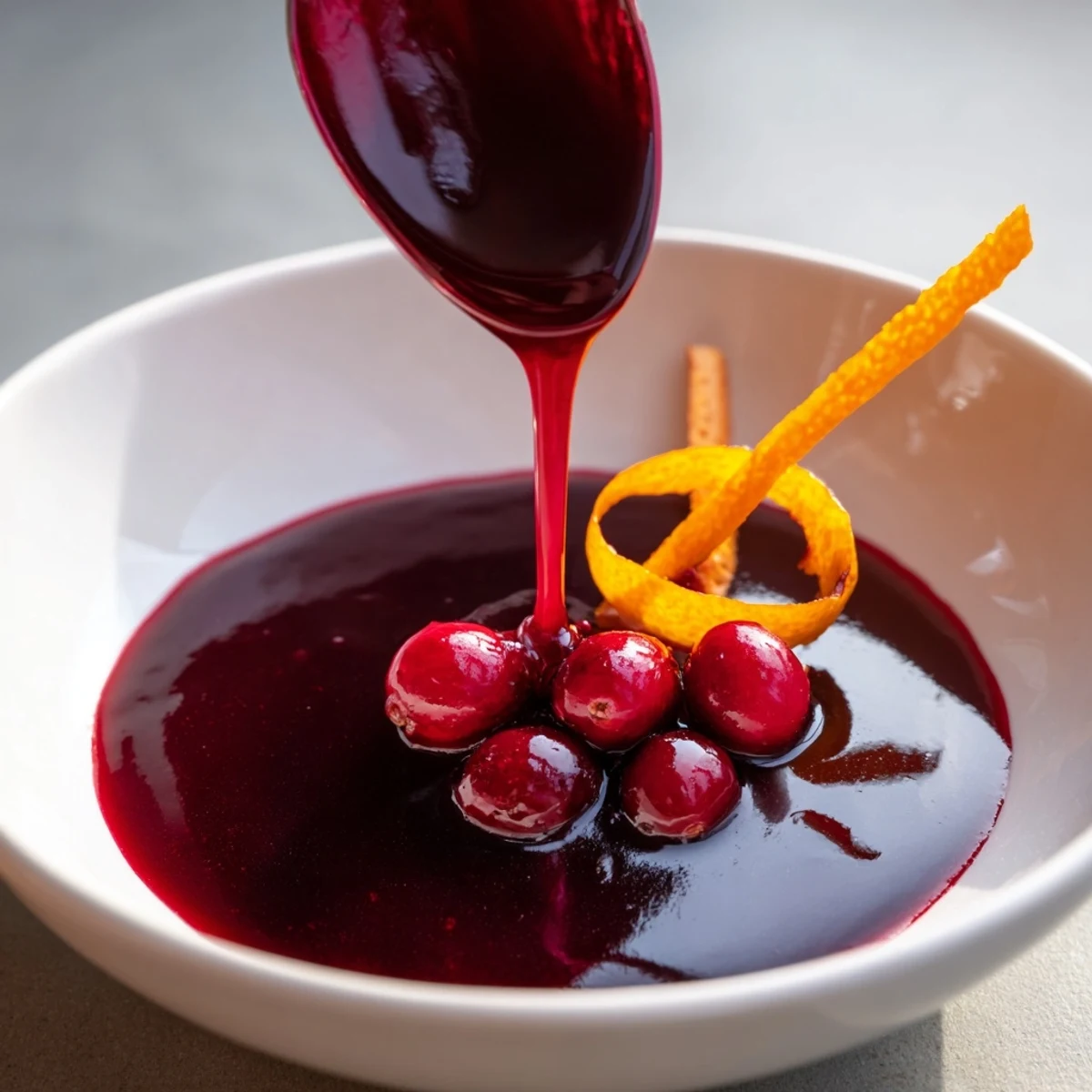 Homemade Cranberry Syrup simmered in saucepan, tangy aroma filling kitchen.