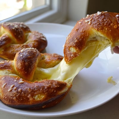 Mozzarella Stuffed Soft Pretzels