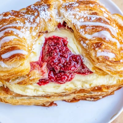 Sourdough Discard Raspberry Cream Cheese Danishes